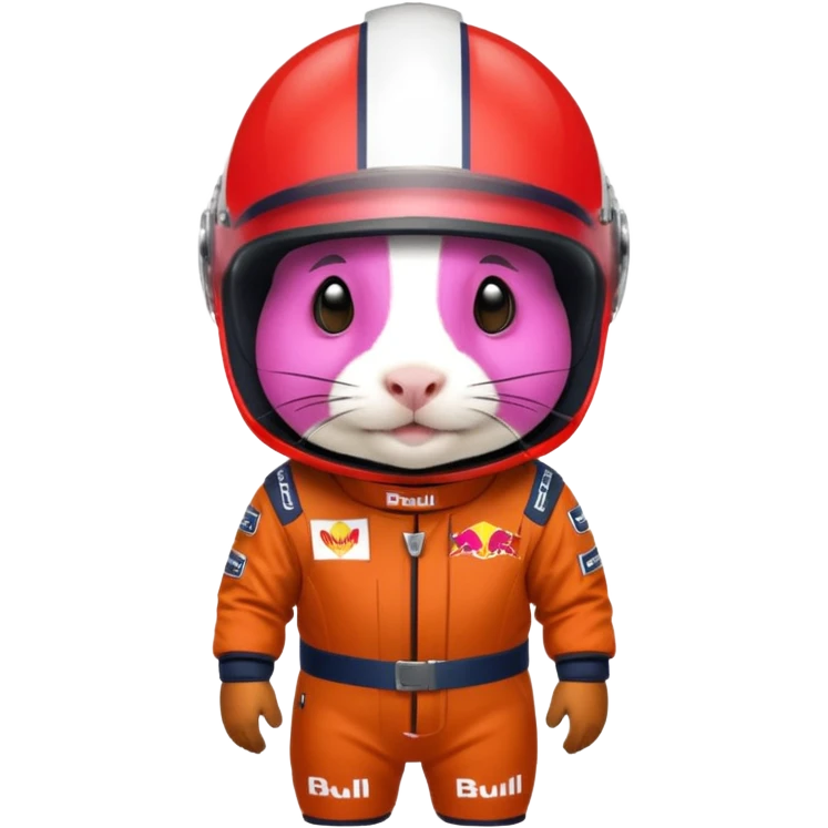 guinea pig with helmet and Red Bull racing suit emoji