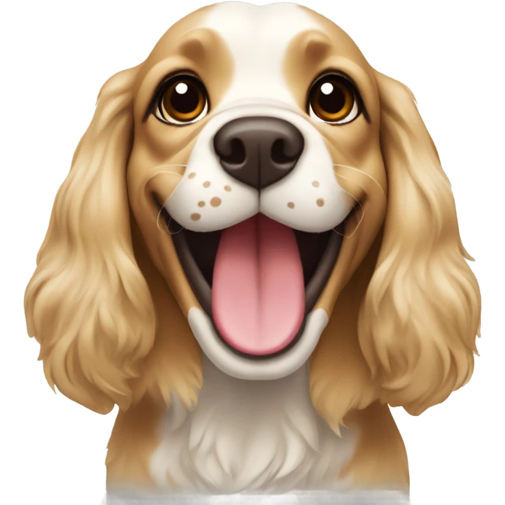 blonde english spaniel smiling emoji