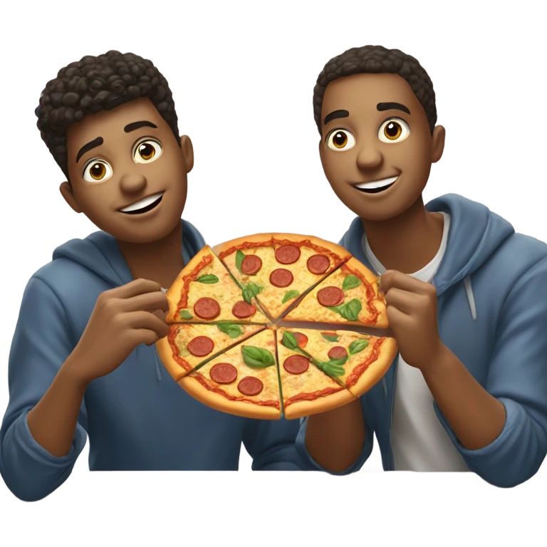 Three English Columbia college students eating pizza downtown and enjoying beer  emoji