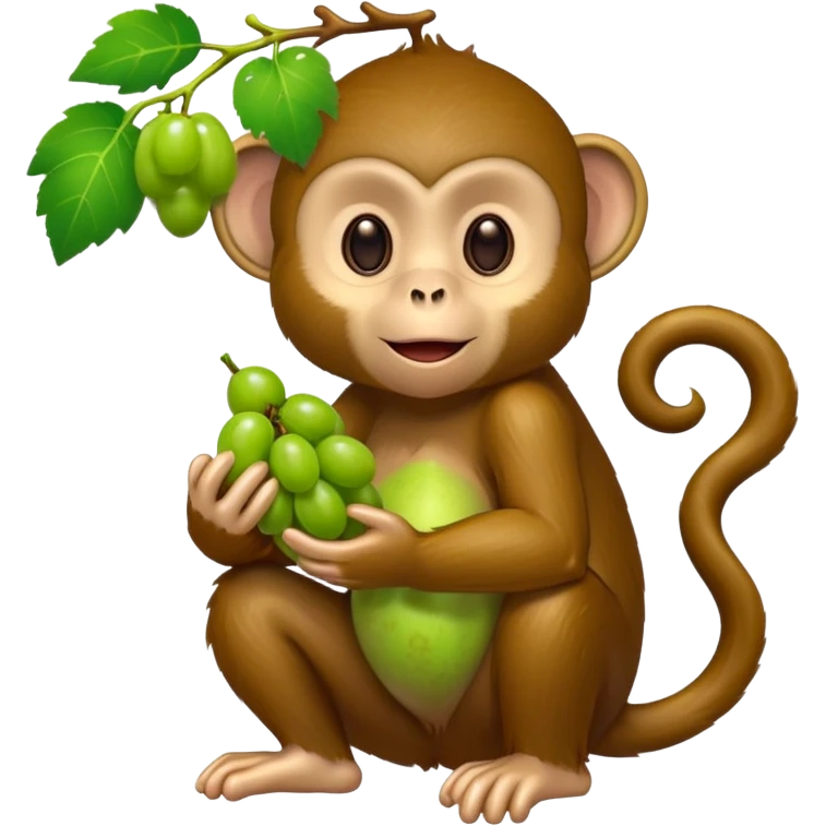 Monkey holding grape emoji