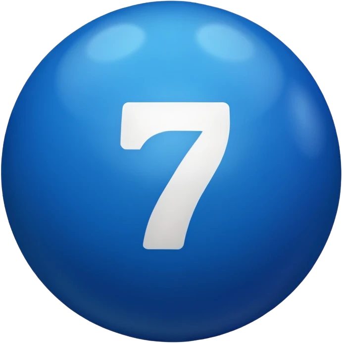 pull ball with the number 7 blue emoji