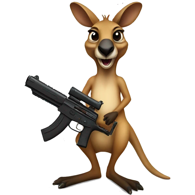 kangaroo holding a gun  emoji