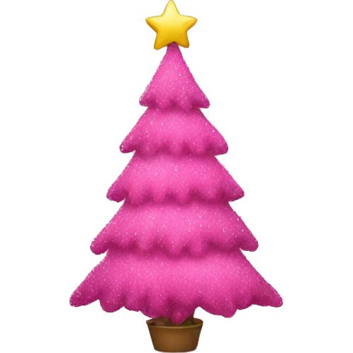 Pink Christmas tree emoji