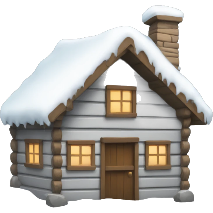 Snowy cabin emoji