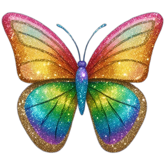 Rainbow glitter butterfly emoji