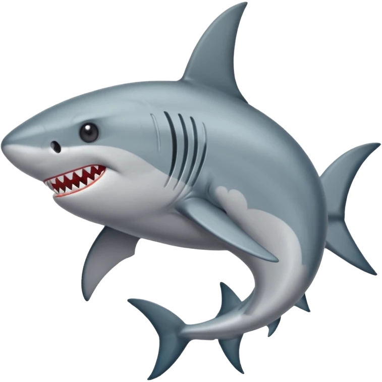 Tiburon con cuerpo músculos y agarro un tridente emoji