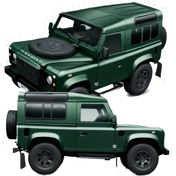 Land rover defender 90 dark green emoji