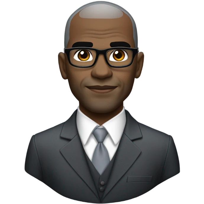 deon sanders with small round face and suit and glasses and buzz cut and small eyes and over 50 small gray bearded receding hairline and small black eyes and wrinkled forehead emoji