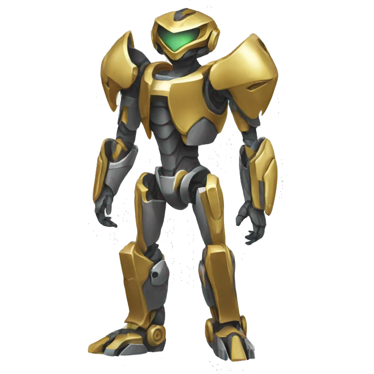 Metallic medabot-raptor full body emoji