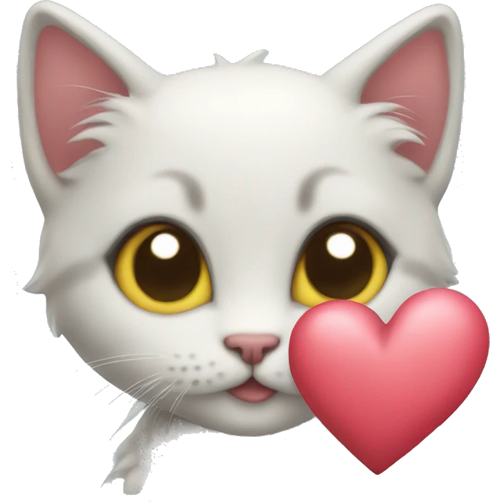 kitten with heart emoji