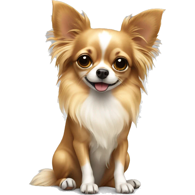 Long haired chihuahua sitting emoji