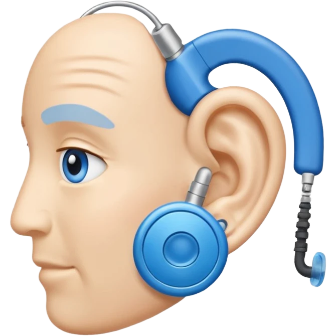 blue hearing aid emoji