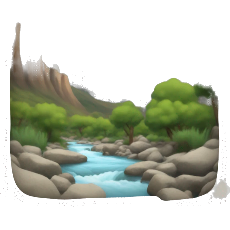 Creek and mountains  emoji