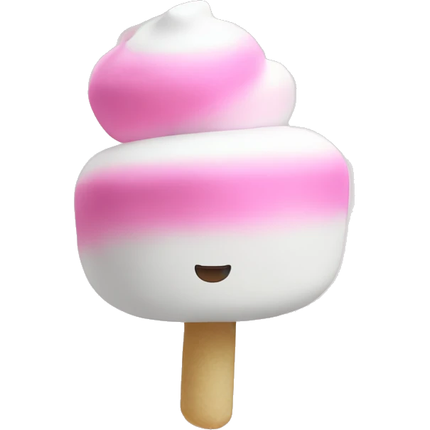 A pink and white swirl marshmallow emoji