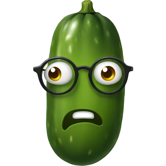 Pickle with eyes and glasses emoji