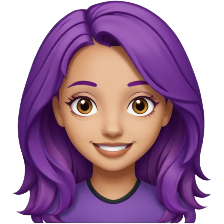 Jade Thirlwall brown eyes, purple hair emoji