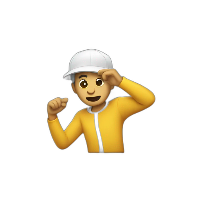 Un homme qui fait un dab emoji