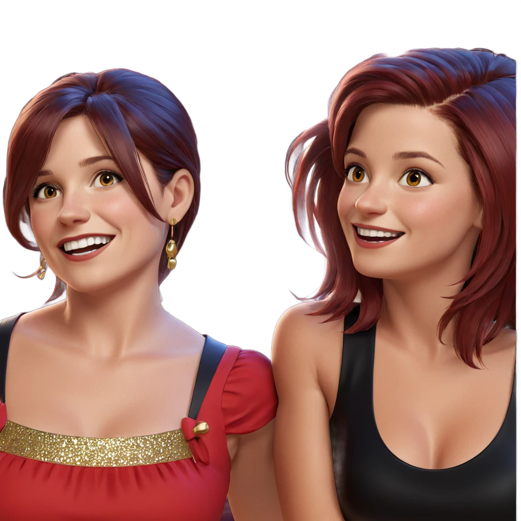 happy girls in red dresses emoji