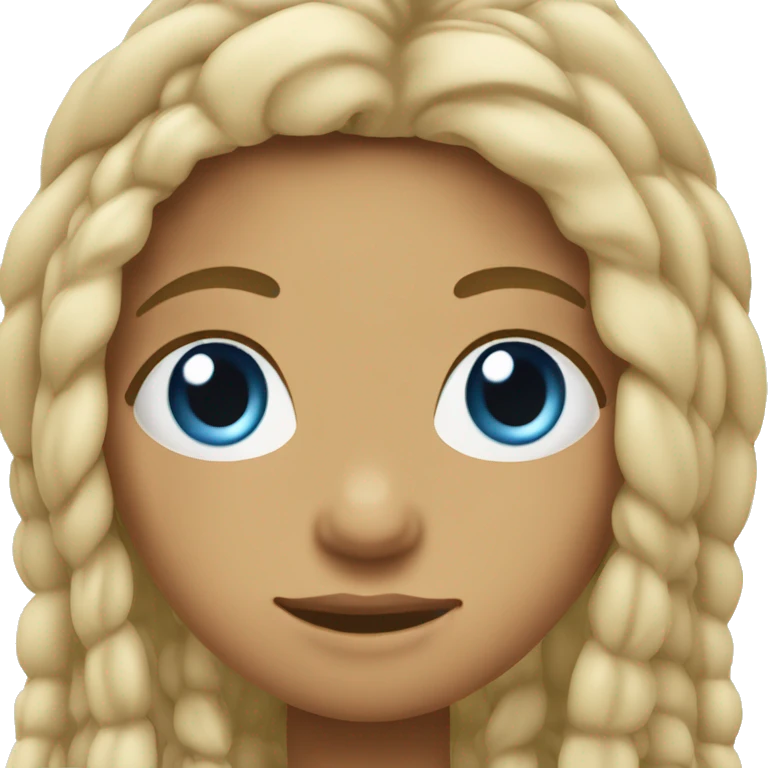 Girl hippie blond hair with dreadlocks style Woodstock and blue eyes  emoji