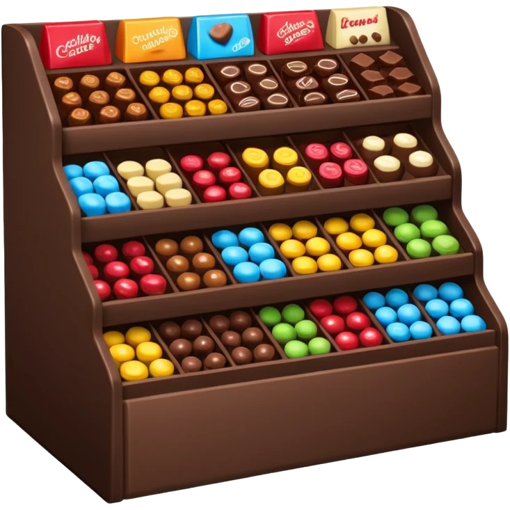 supermarket stand with chocolates and sweets emoji