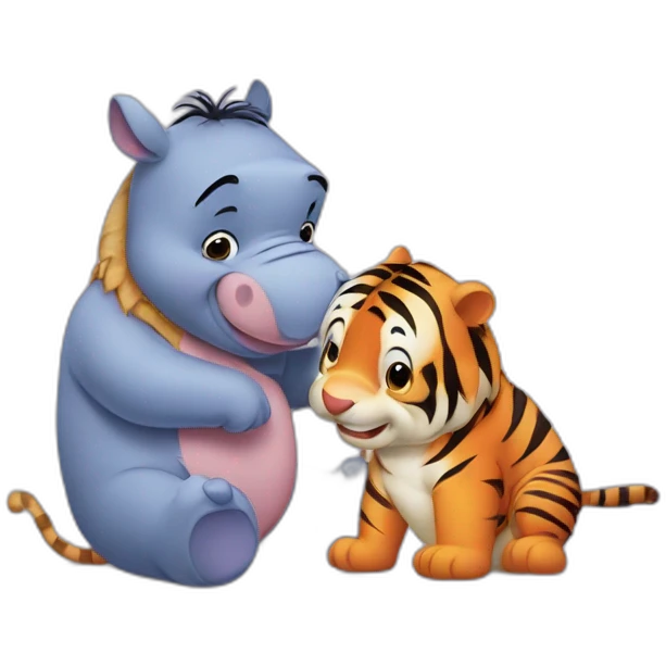 Baby Eeyore and Tiger eating honey  emoji