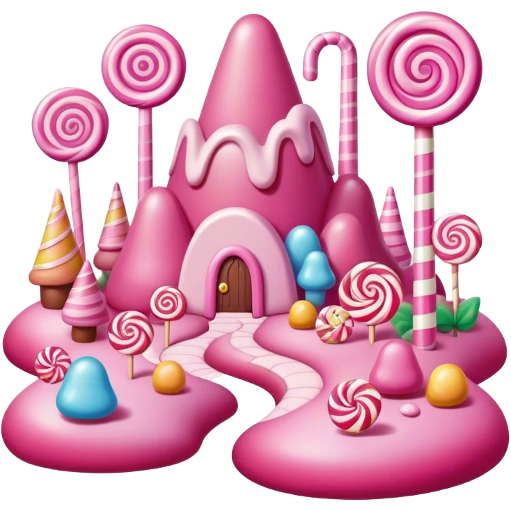 candy land pink surreal landscape emoji