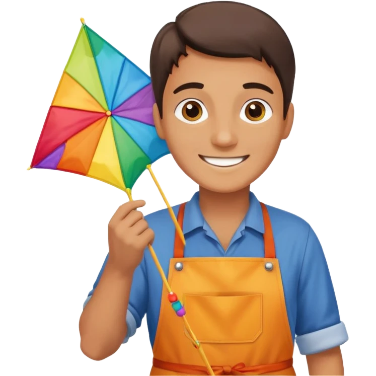 Kite Maker, making a kite pose. emoji