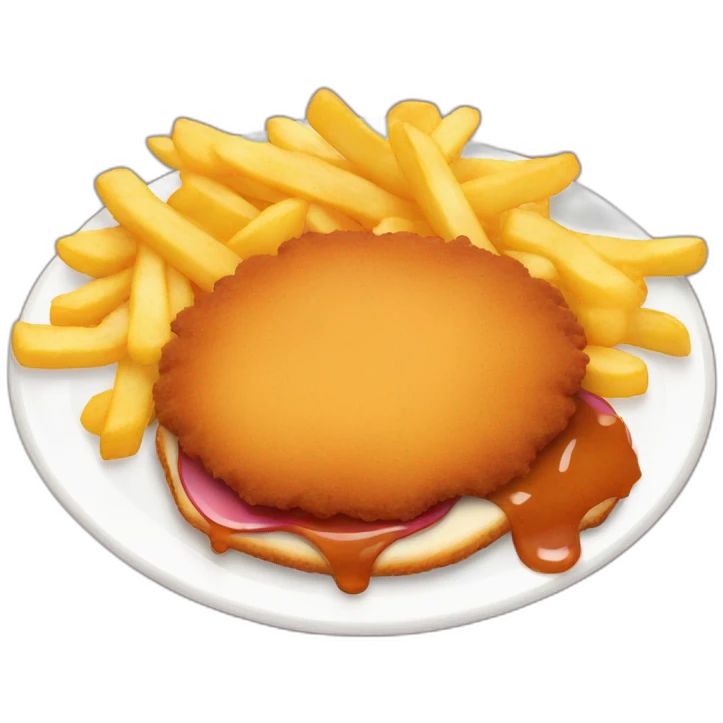 schnitzel with fries emoji
