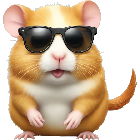 hamster with sunglass, not hairy emoji