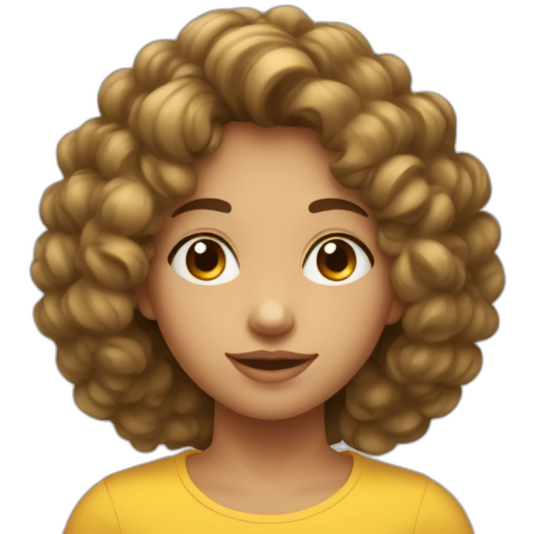Fille avec cheveux bouclés musclée emoji