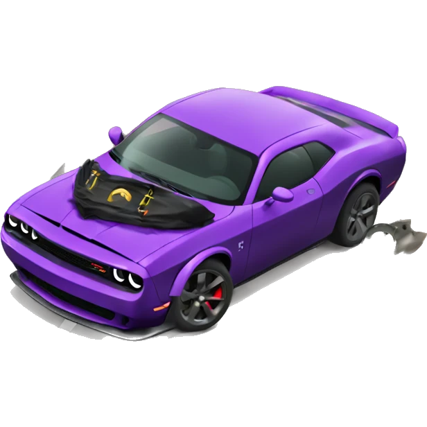 Dodge hellcat in a crash emoji