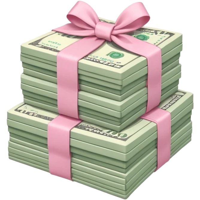 pastel pink cash bundle emoji