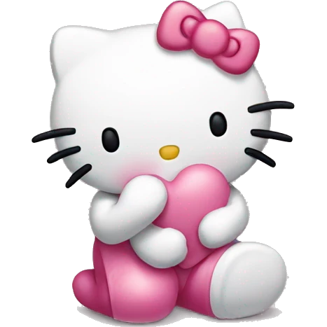 Hello kitty giving a kiss emoji