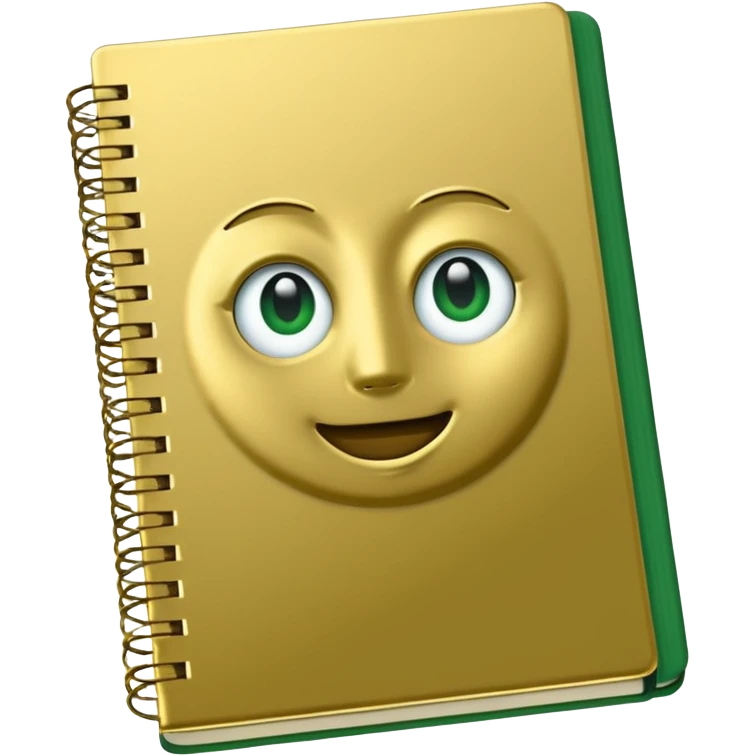 notebook in golden and green colours emoji