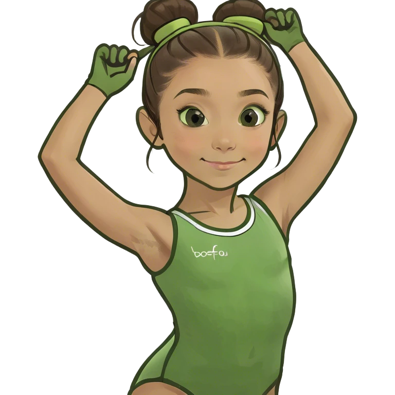 Gymnast age 10 brown hair  emoji