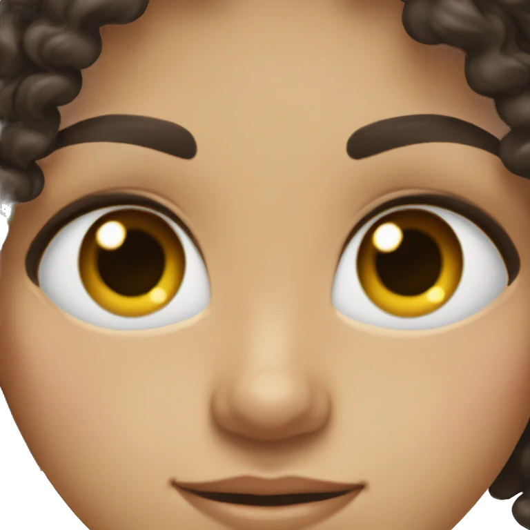 white 13 year old girl with dark brown curly hair and long eyelashes emoji