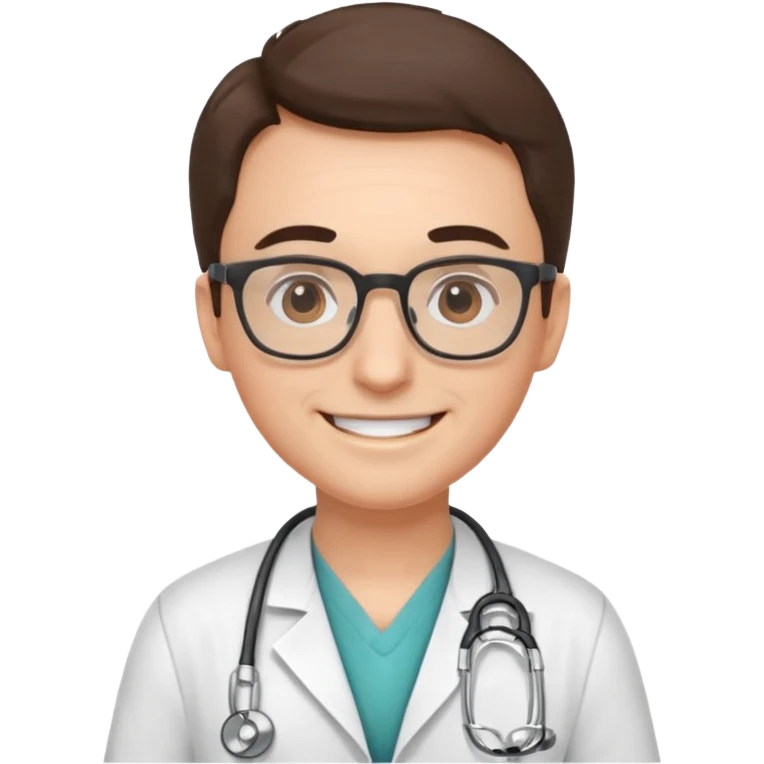 cartoon face for  a doctor giving approval emoji