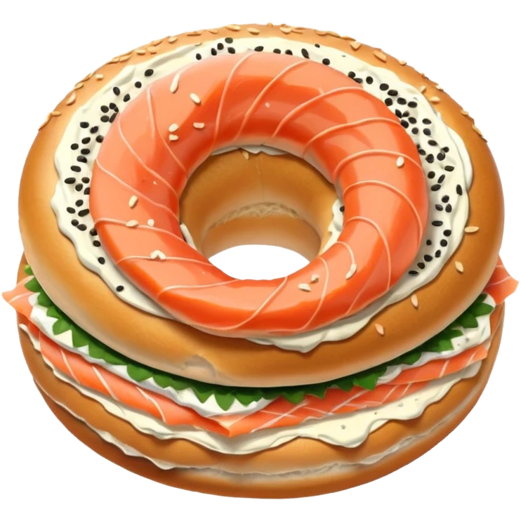 bagel with smoked salmon and cream cheese emoji
