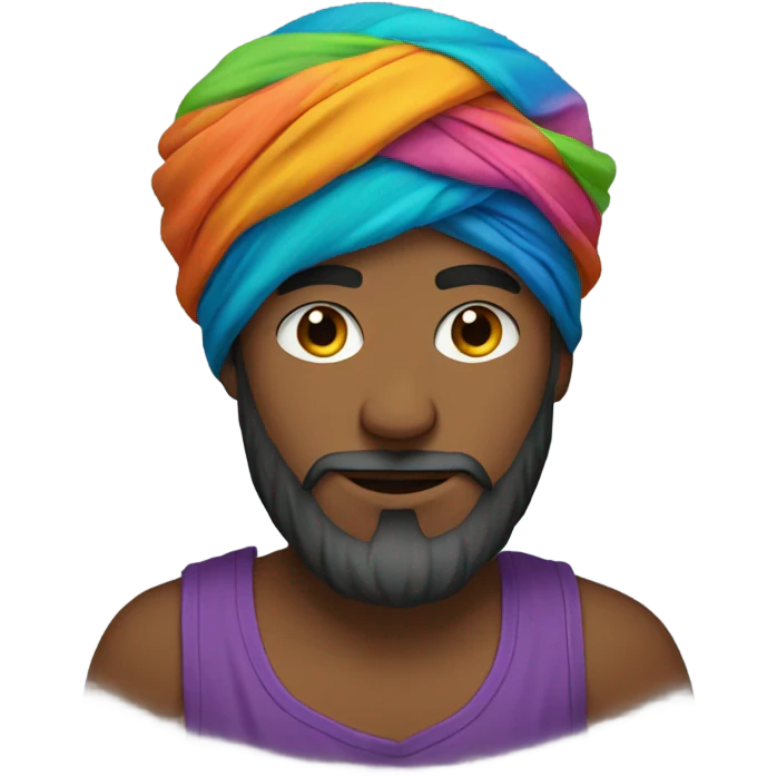 bearded boy in turban portrait emoji