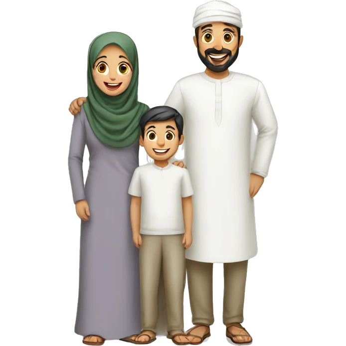 Happy Muslims family emoji