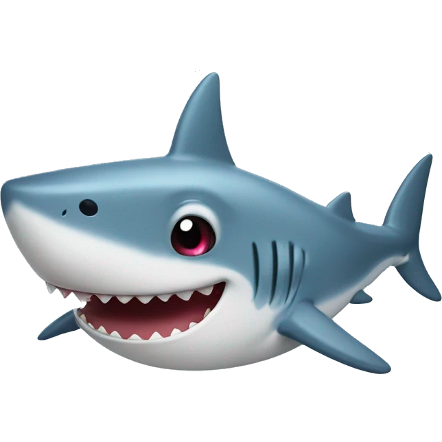 Funny cute shark with heart eyes emoji