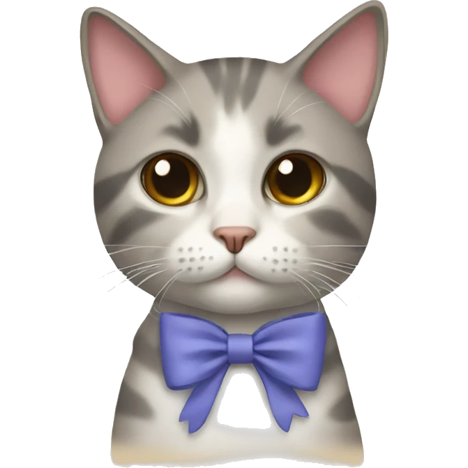 cat wearing a bow emoji