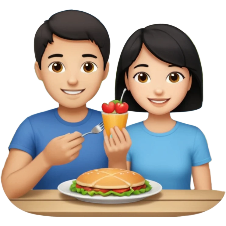Tan guy eating out black haired girl emoji