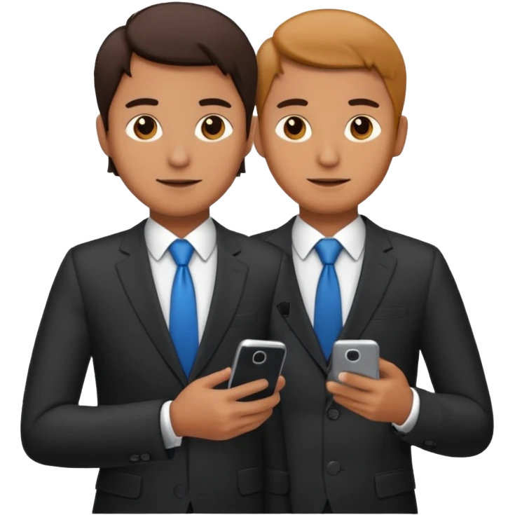 Hombre de traje con celular  emoji