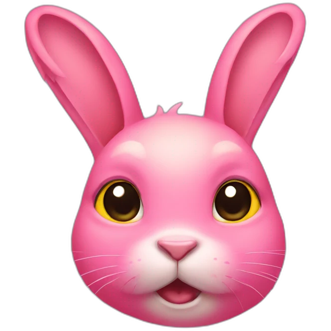 Pink rabbit with tears, wears yellow teeshirt emoji