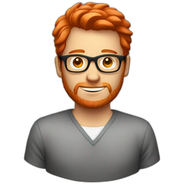 white guy with red head and dark glasses emoji