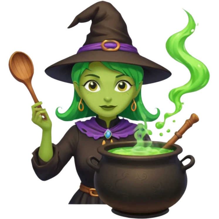 green witch cooking potion emoji