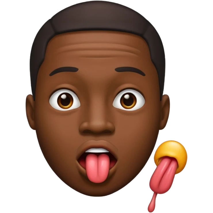 czarny męszczyzna pokazyje język emoji