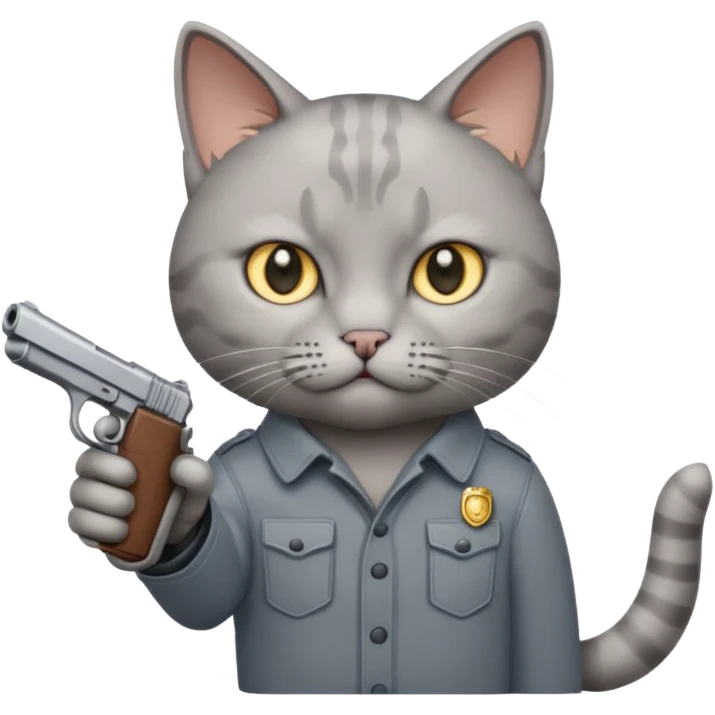 Cat with a pistol emoji