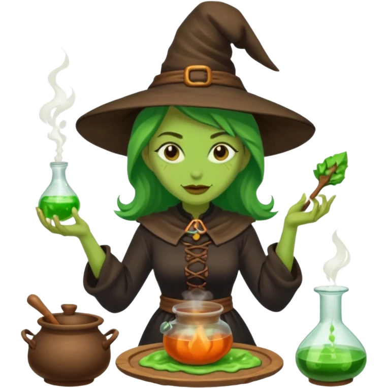green witch cooking potion emoji